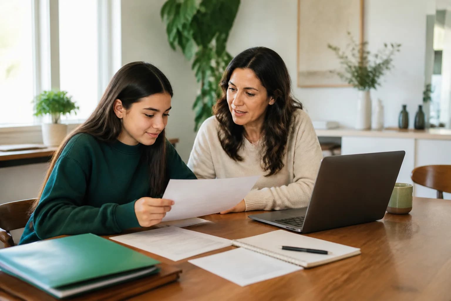 Student and parent organizing information for course enrollment